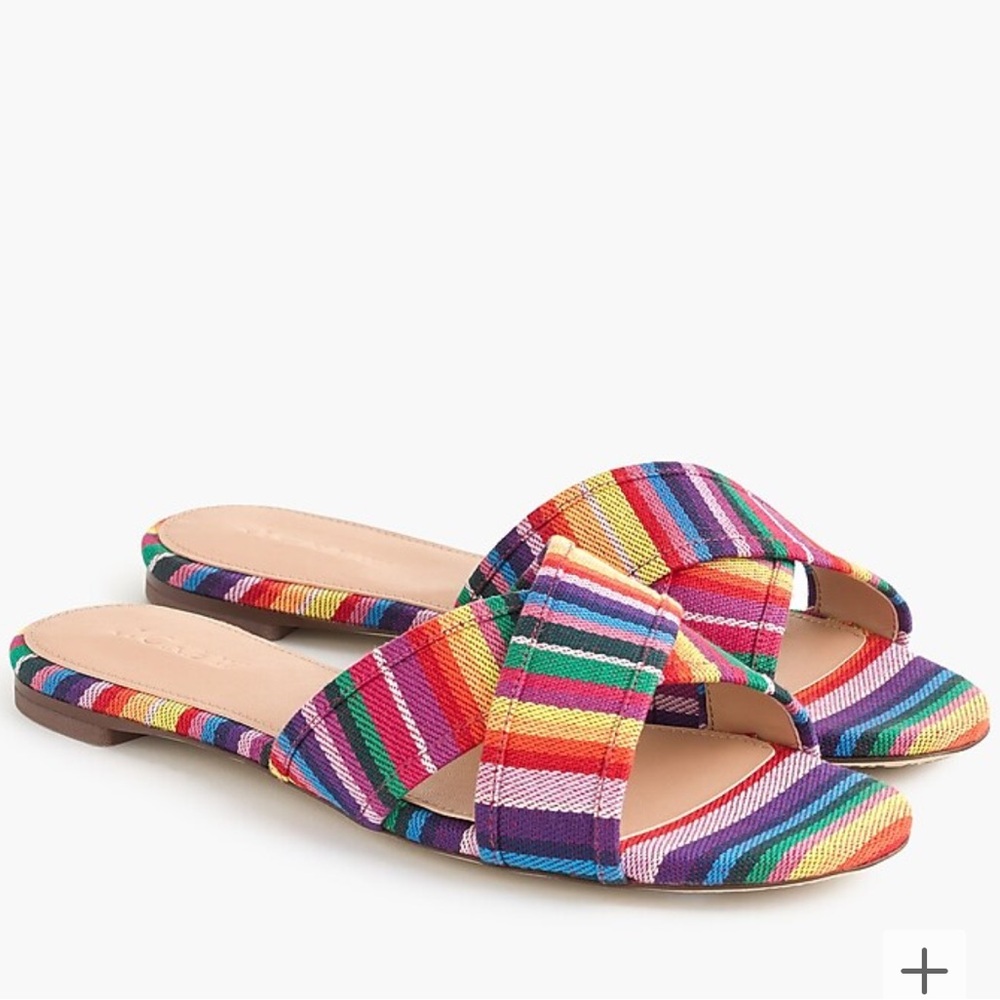 JCrew Multistripe Cora crisscross sandals